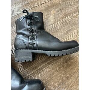 Harley Davidson women 7 Adriana Side lace up motorcycle boots black 84386 zip up